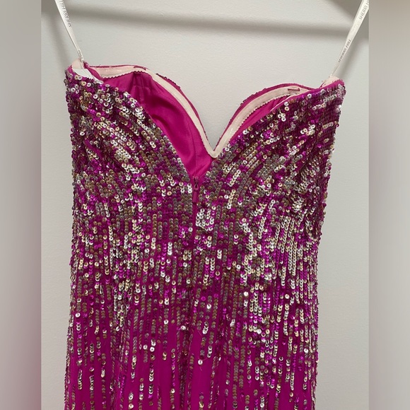Sherri Hill Pink Fuchsia Strapless Sequin
Prom Dress - Picture 3 of 9